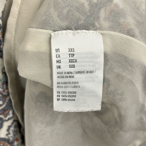 American Eagle Paisley Off Shoulder A-Line Women’s Dress XX-Small Multi - Picture 4 of 6